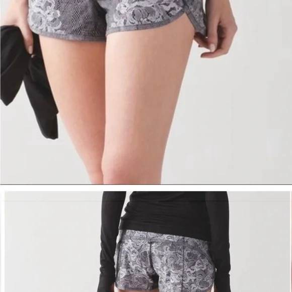 Lululemon Speed Short Florence Speed Short White Black / Black Size 6 - Picture 2 of 8